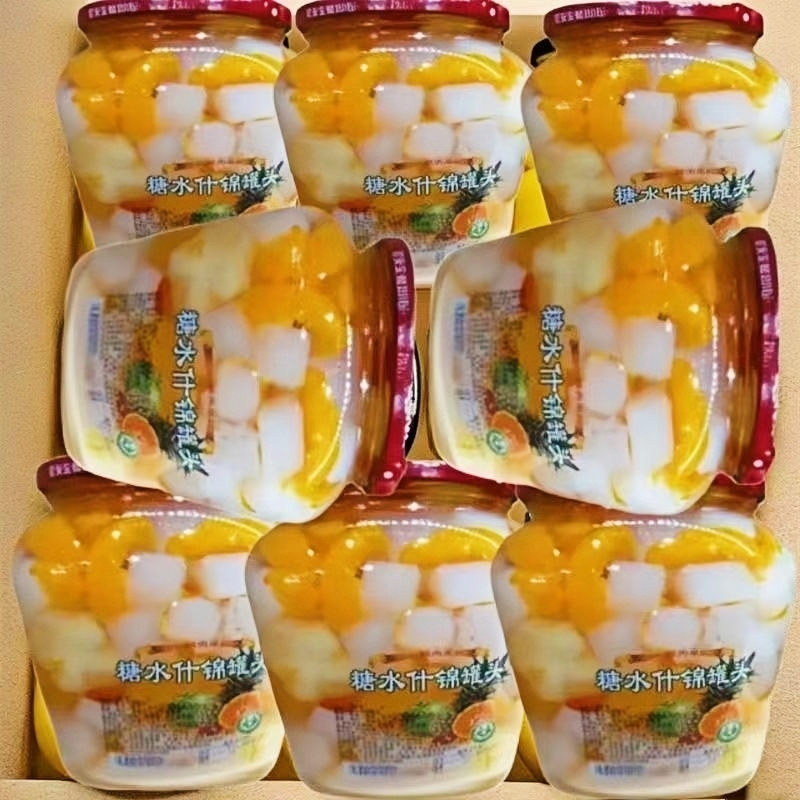 【厂家直销】新鲜什锦罐头510g糖水什锦罐头混合水果罐头休闲零食