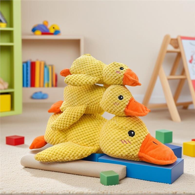毛绒狗狗玩具发声耐咬磨牙陪伴鸭玩具萨摩耶幼犬解闷洁牙宠物用品图片