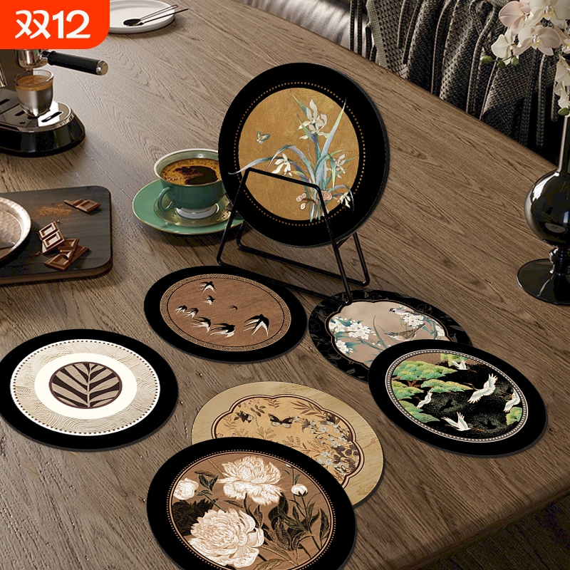 沥水垫台面吸水隔热垫杯垫碗盘垫高级感餐垫桌垫硅藻泥防烫中古