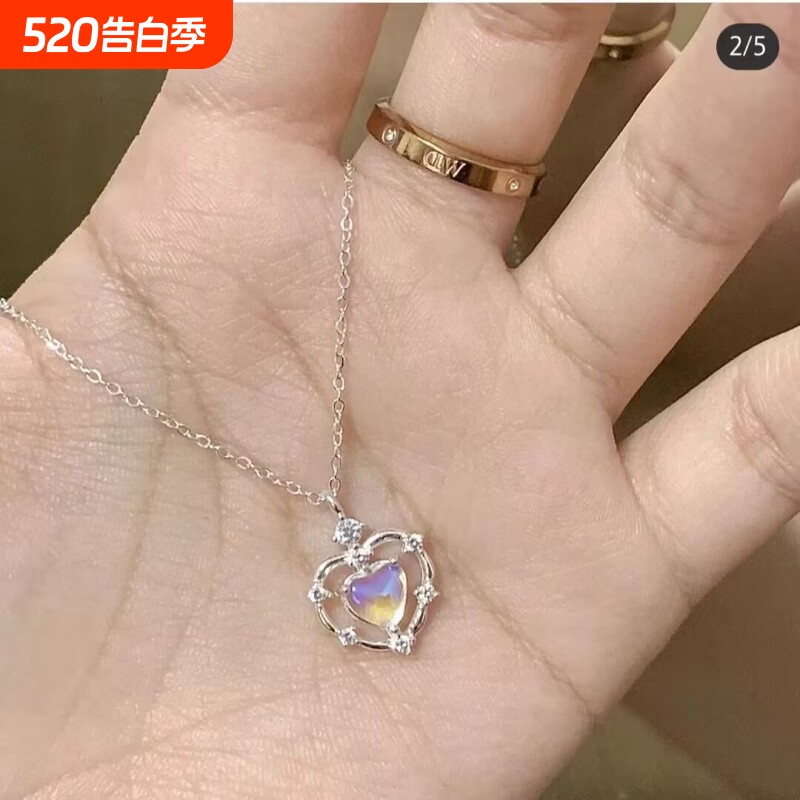 天使之翼翅膀项链女ins不掉色月光石小众设计轻奢网红锁骨链学生