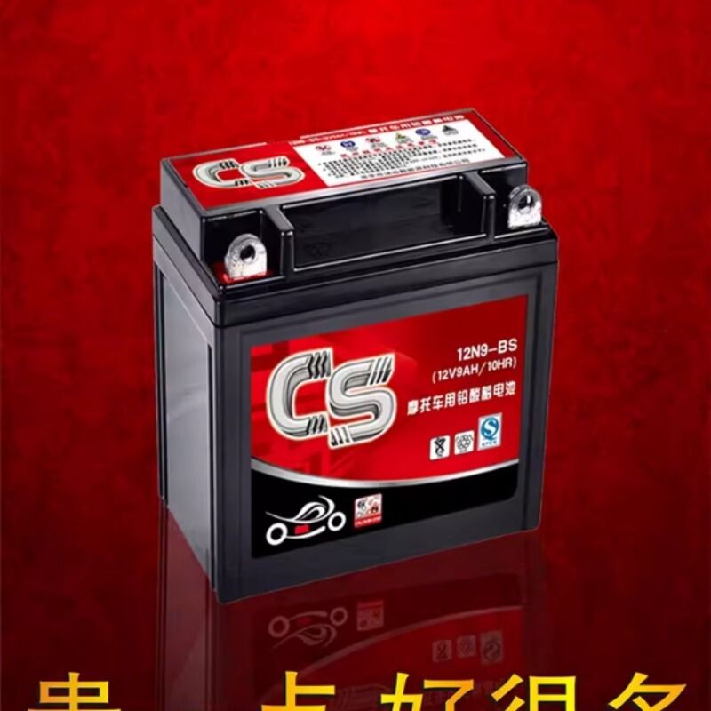 CS踏板摩托车电瓶12v通用弯梁125女装免维护蓄电池三轮摩托车