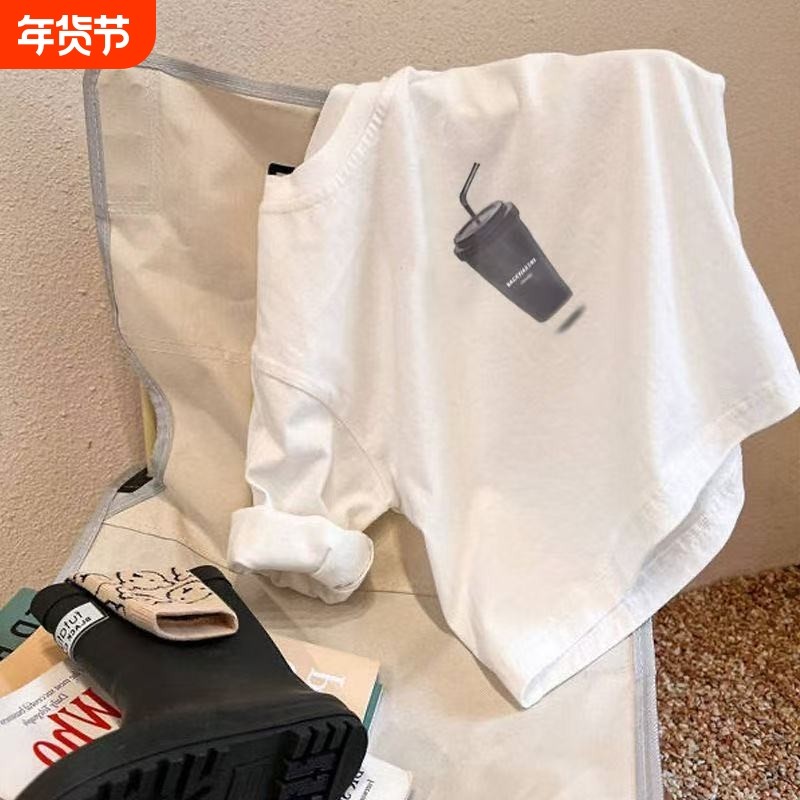 纯棉儿童长袖T恤2025秋款宽松白色休闲百搭男女童内搭打底衫上衣,童装/婴儿装/亲子装,T恤,淘宝优惠券,粉丝福利购,淘宝优惠卷