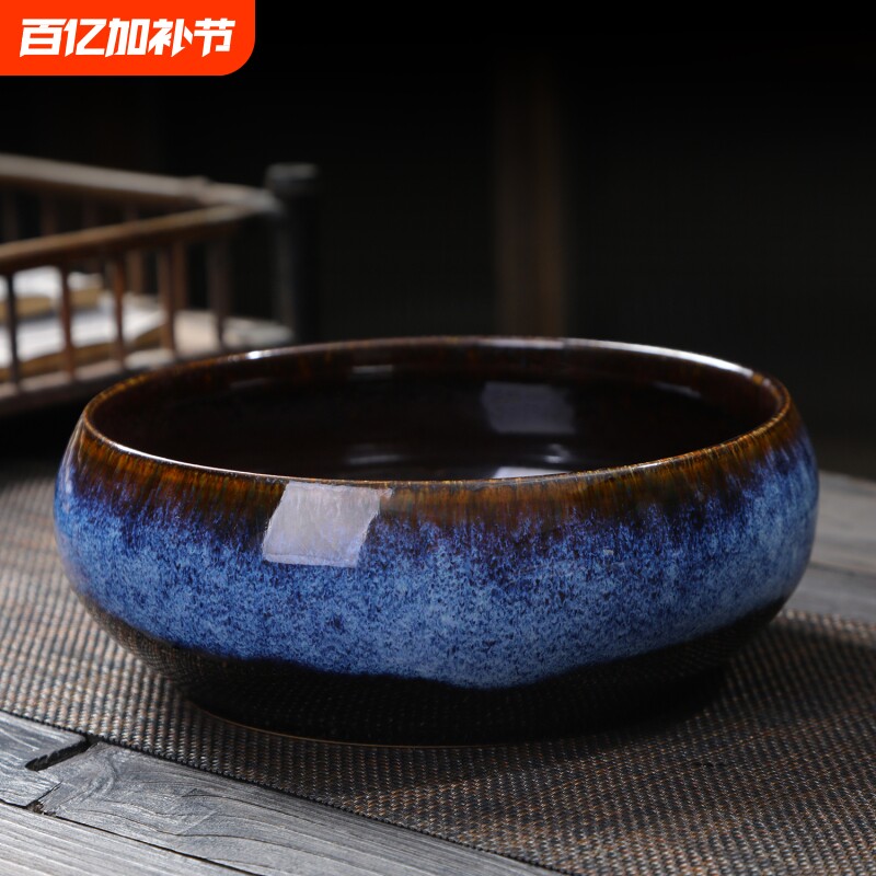 窑变茶洗粗陶大号小号水洗茶碗茶杯洗笔洗烟灰缸花盆功夫茶具零配