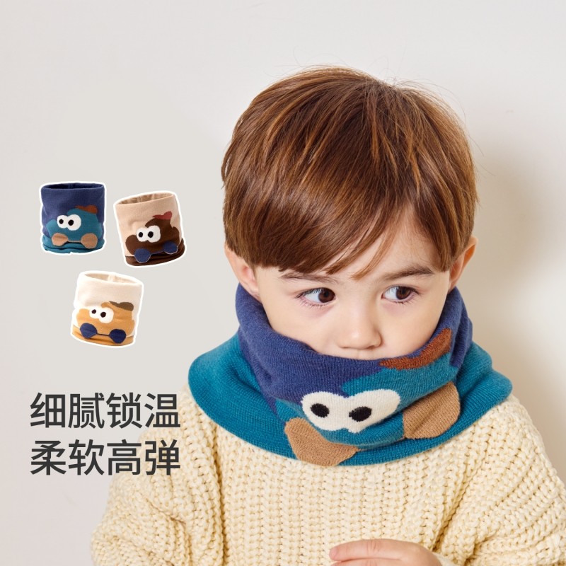 儿童围脖秋冬男宝宝防风保暖围巾男童女冬季婴儿加厚针织护颈脖套