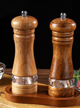 6寸手动胡椒研磨器亚克力陶瓷芯现磨胡椒粉研磨瓶电动花椒调料