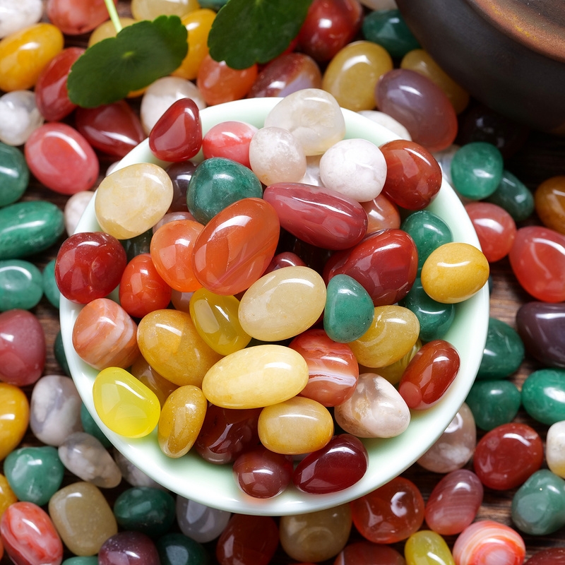 天然雨花石原石小石子玛瑙鹅卵石鱼缸造景五彩石盆栽水培花盆铺面