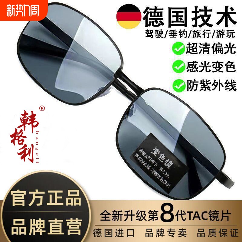 高档太阳镜男防紫外线户外钓鱼专用驾驶墨镜男士偏光日夜两用变色