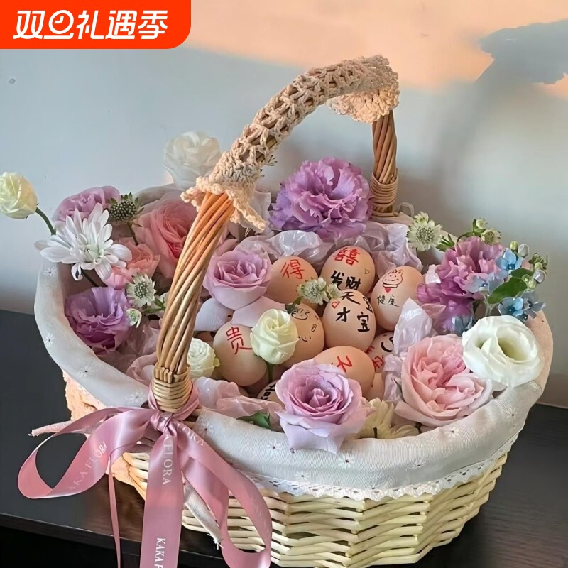藤编手提鸡蛋篮|超3000次加购