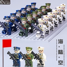兼容乐高积木玩具军事系列人仔海军陆军空军天安门士兵偶男孩拼装