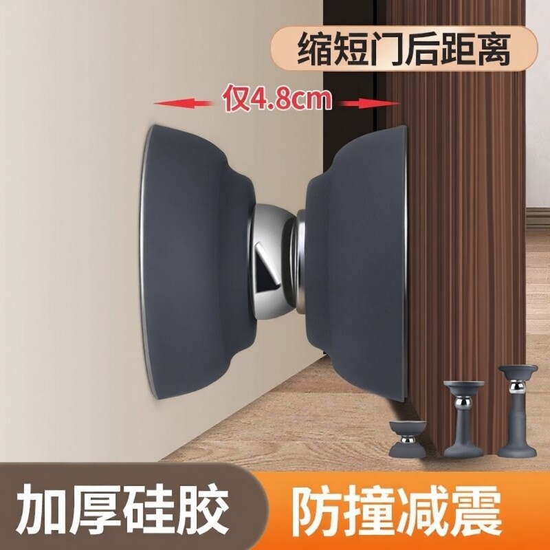 门阻器门吸免打孔新款门后防撞门挡硅胶地吸固定卫生间墙磁吸强磁图片