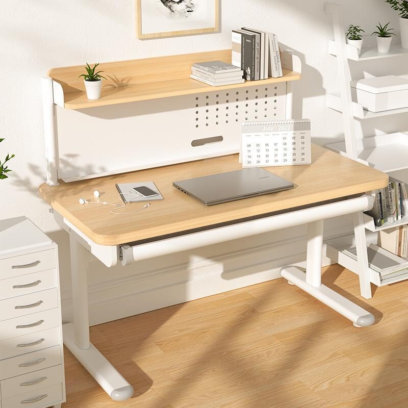 a儿童学习桌实木书桌家用学生写字作业课桌椅套装可升降桌子电脑