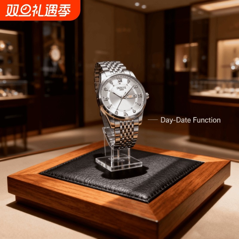 手表男款全自动男表数字双日历防水腕表男机械风全自动防水高级感