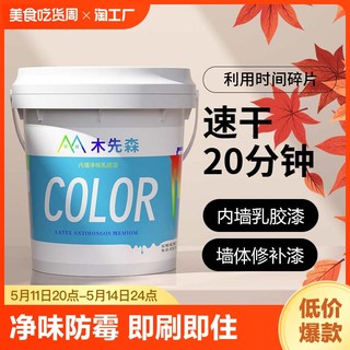 乳胶漆室内家用环保内墙油漆自刷墙面漆涂料墙漆修复墙壁墙体调色