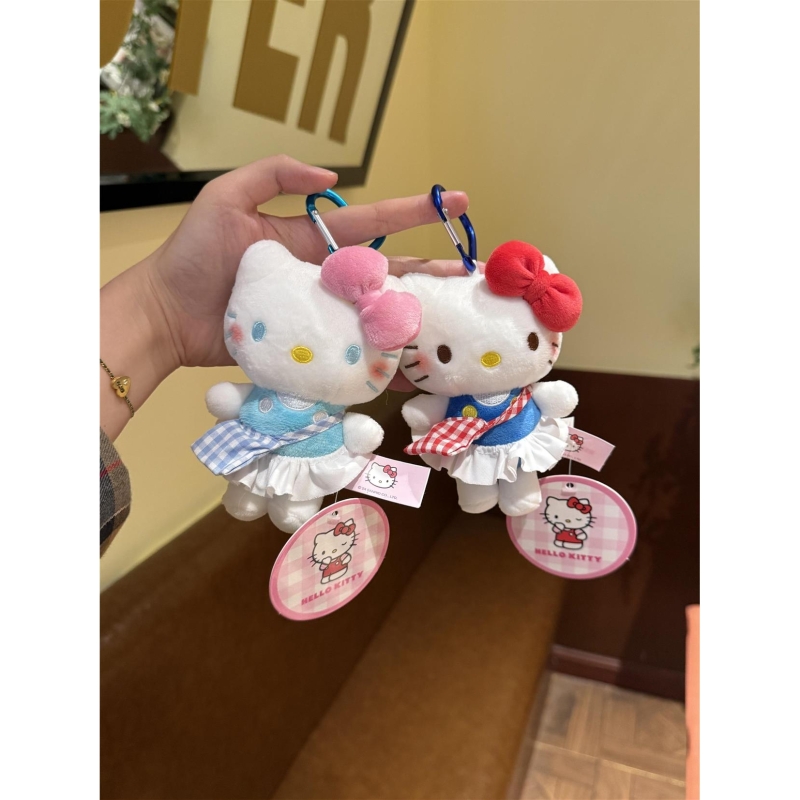日本代购正版出游哈喽Kitty毛绒公仔包包挂件可爱玩偶钥匙扣礼物
