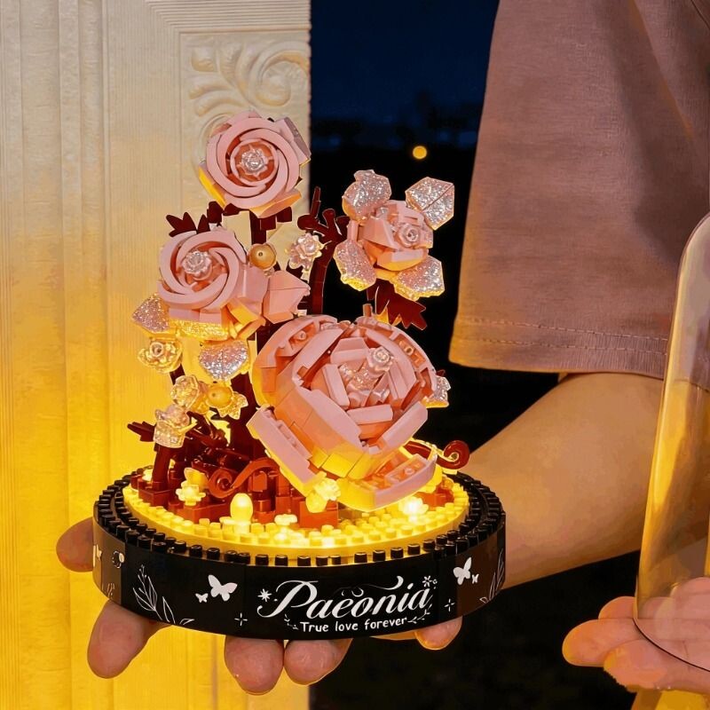 兼容乐高永生玫瑰花束2026新款积木盆栽拼装玩具女孩系列新年礼物