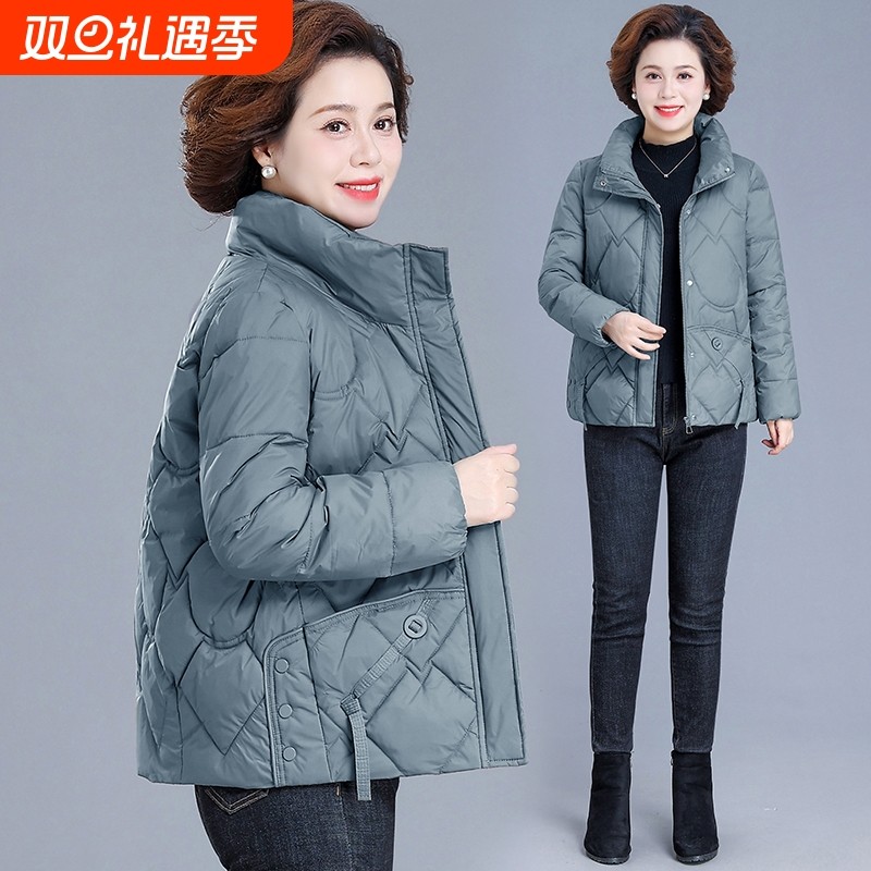 户外妈妈冬季外套羽绒棉服中年女冬装新款短款小棉袄中老年人秋冬