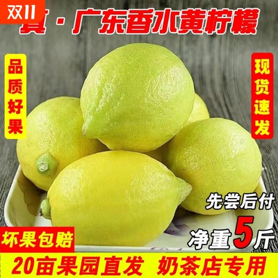 广东香水鲜酸柠檬奶茶店商用鲜果青黄果薄皮多汁果园新鲜直接发货
