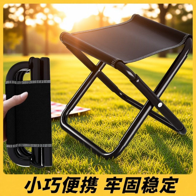 户外折叠凳小马扎便携式钓鱼椅凳子露营椅子折叠椅野营小板凳庭院
