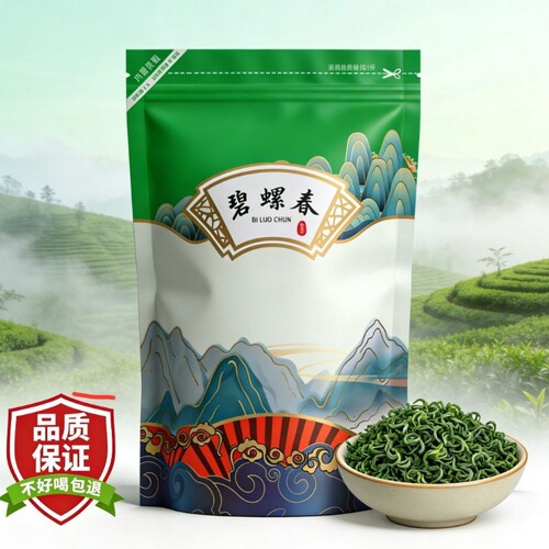 明前碧螺春绿茶花果香新茶高山云雾浓香茶叶袋装250g散装炒青传承