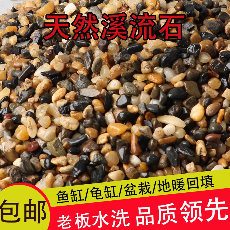 5斤天然铺面石鹅卵石鱼缸铺底砂装饰造景小石子豆石溪流原石龟缸
