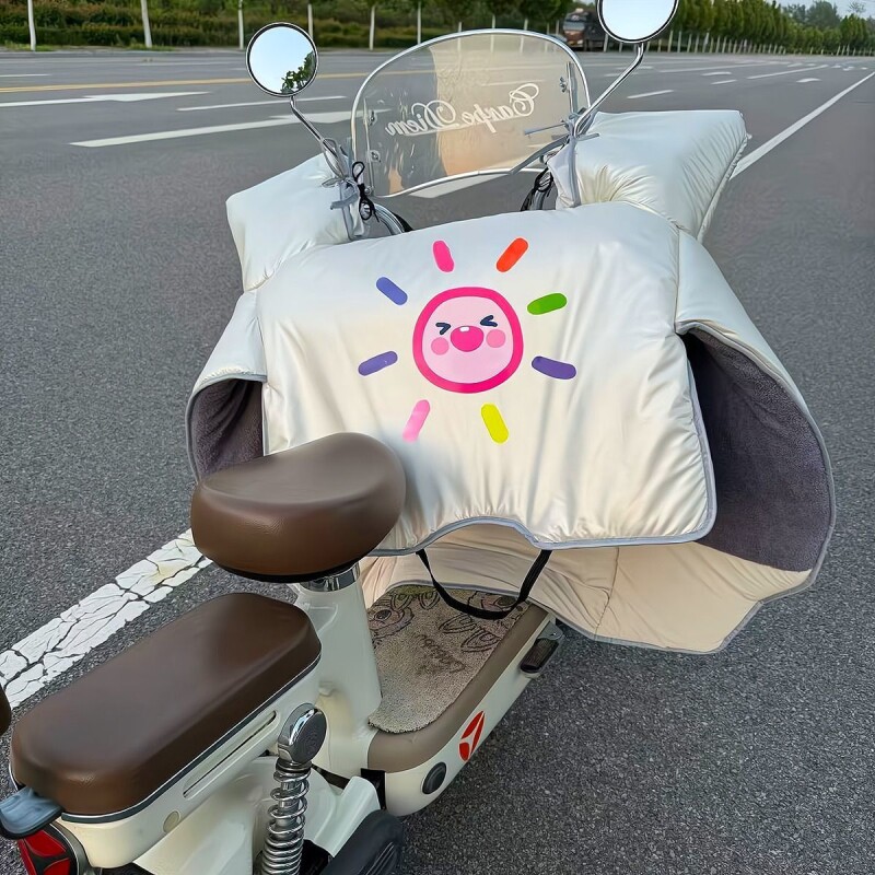 电动电瓶车挡风被冬季加绒加厚冬天防寒加大防水防风罩四季可爱
