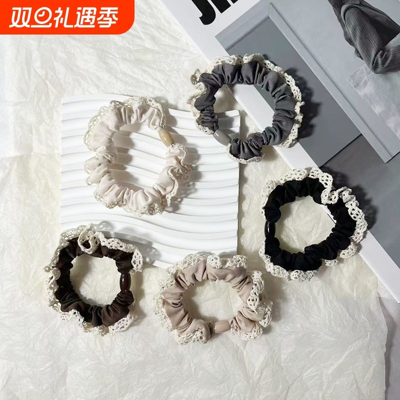 小香风发圈黑色大肠头绳春夏高级感橡皮筋扎头发绳法式