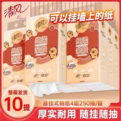 清风悬挂式抽纸4层250抽