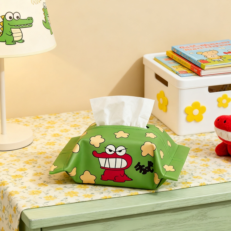 卡通鳄鱼饼干纸巾盒家用卧室摆件车载抽纸套纸巾包可爱纸巾袋挂式
