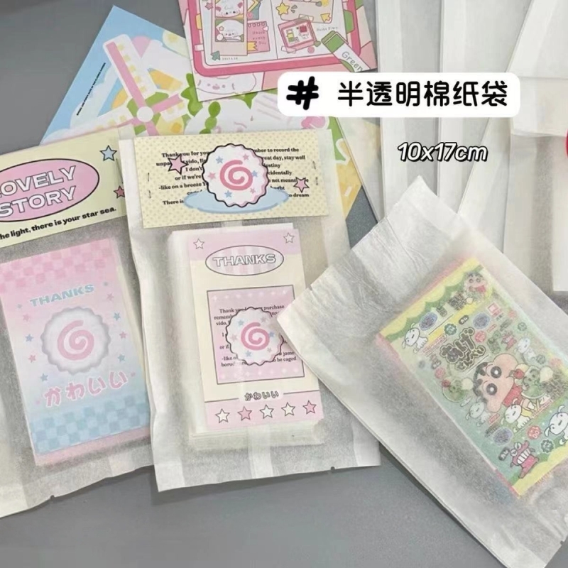 半透明绵纸袋空白小卡diy装饰