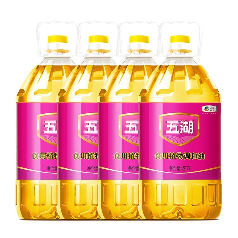 中粮五湖大豆原香调和油5L/桶 家用商用餐饮食堂用油炸食用油箱装