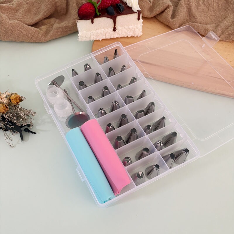 现货裱花嘴38件套装不锈钢裱花工具带转换器裱花丁奶油袋烘焙工具
