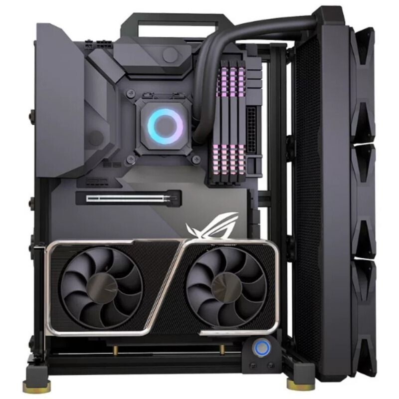 开放式机箱matx电脑机箱机架铝合金atx创意itx台式机箱主机小机箱图片