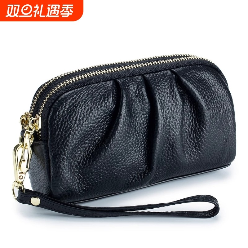 2025双层大容量小手包女新款真皮头层牛皮买菜零钱包放手机手拎包