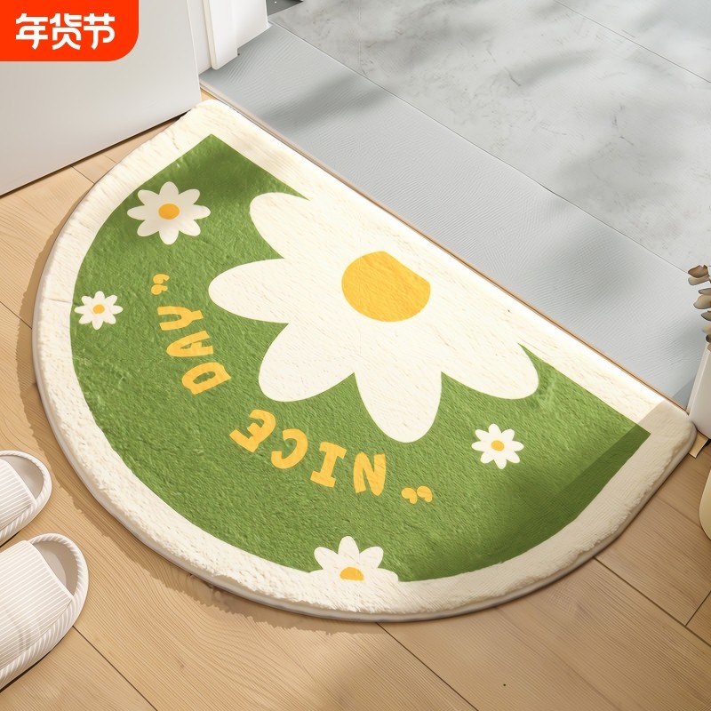 卫生间吸水地垫浴室门口防滑垫子脚垫门垫进门入户地毯半圆形卧室