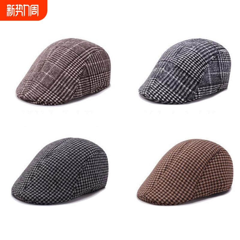 春秋老人帽子男士冬季中老年人爸爸爷爷贝雷帽冬天老头保暖鸭舌帽