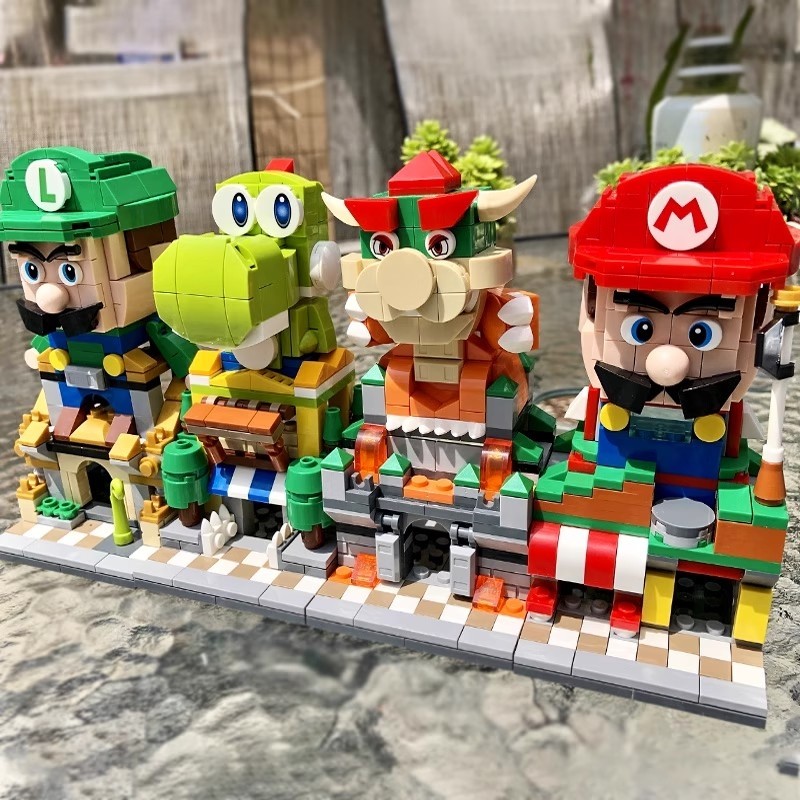 超级玛丽马里奥系列积木小黄人兼容乐高城市街景模型男孩拼装玩具