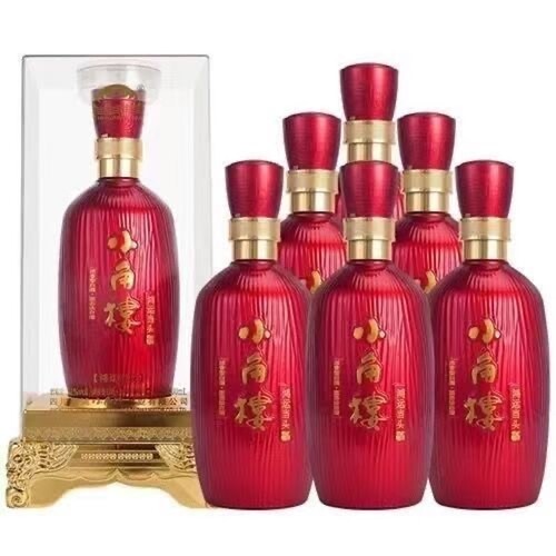 四川小角楼鸿运当头浓香型白酒52度500ml*6整箱礼盒装果果酒业