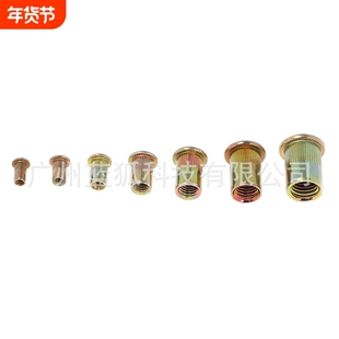 跨境 166pcs镀彩锌平头竖纹铆螺母组合 拉铆螺母m4-m12 螺母厂家
