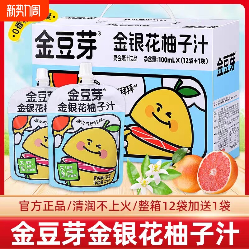 金银花柚子汁柚子茶便携小袋包装儿童成人下火植物饮料果汁