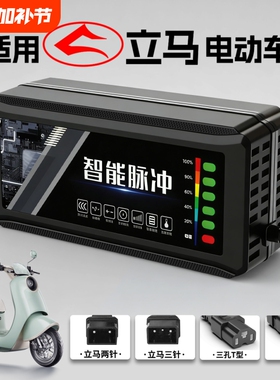 适配立马电动车电瓶充电器48V12AH60V72V20A新国标铅酸石墨烯通用