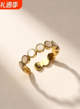 锆石滴釉戒指女开口可调节食指戒小众设计感高级冷淡风复古指环女