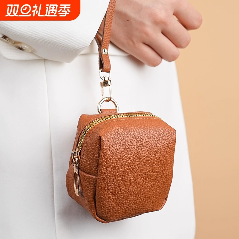 复古迷你手拎钥匙包女耳机小包便携随身口红文玩收纳包手提零钱包