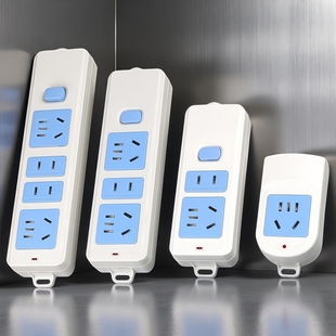 新国标无线插板不带线插线板带地线排插安全门自接线电源插座纯铜