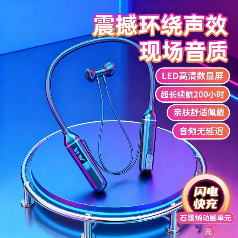 2025新款蓝牙耳机无线挂耳式不入耳骨传导运动跑步超长续航大电量