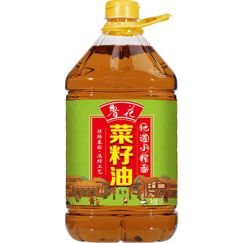 鲁花菜籽油地道小炸香5L非转基因菜籽油家用压榨工艺