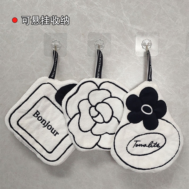 法式擦手巾挂式超强吸水加厚可爱创意厨房洗手巾珊瑚绒网红小毛巾