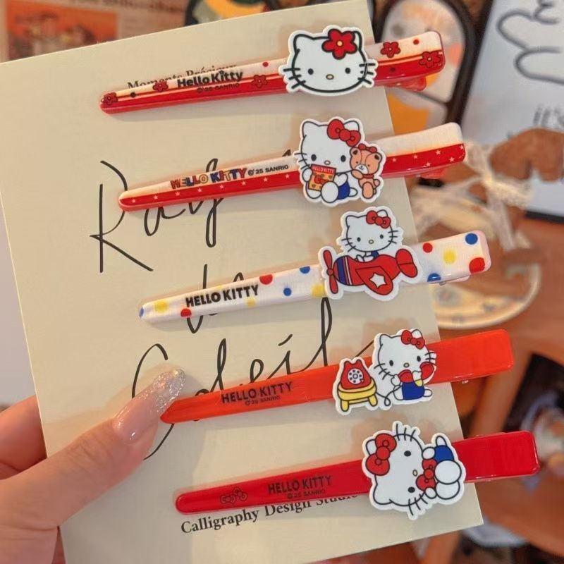 KT猫一字夹可爱少女ins风洗脸蓬松百搭萌系仙女发夹甜美可爱新款