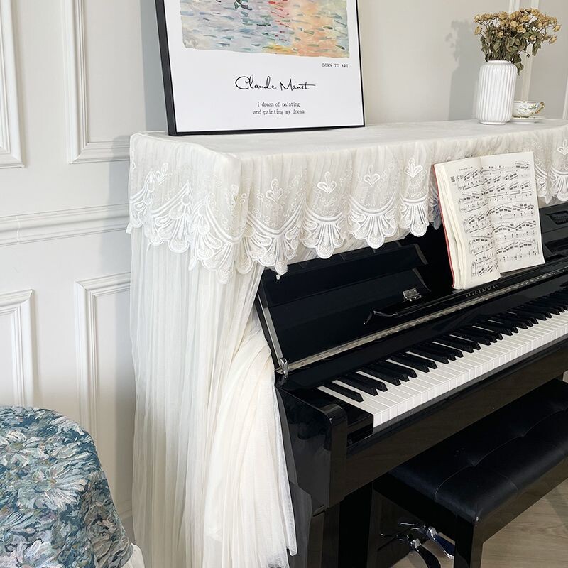 全包防尘钢琴罩轻奢高级感钢琴罩欧式蕾丝钢琴防尘全罩钢琴盖布