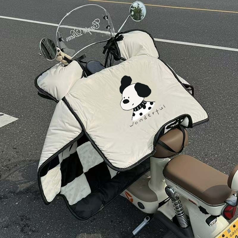 冬季加绒电动车挡风被防水保暖
