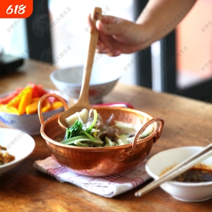 云南小锅米线铜锅一人食小火锅手工锤纹煮面锅子火锅厨具汤煲炖煮